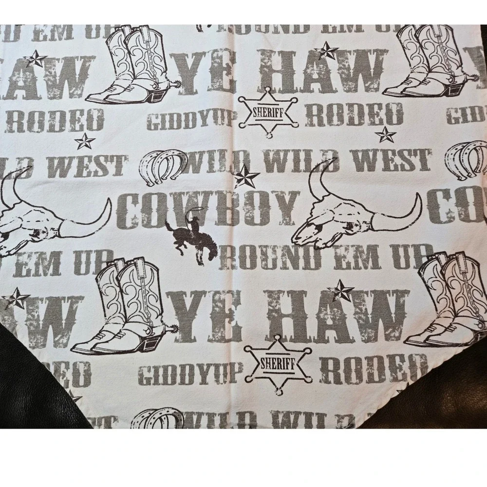 Unbranded Western Rodeo Cowboy Table Runner Cream Brown‎ 44x22 Rustic Print